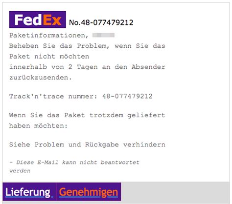 fedex mails vorsicht.